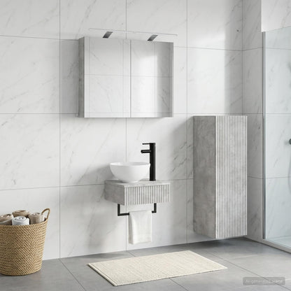 Bathroom Cabinet Set 4 pcs Concrete Grey Engineered Wood
