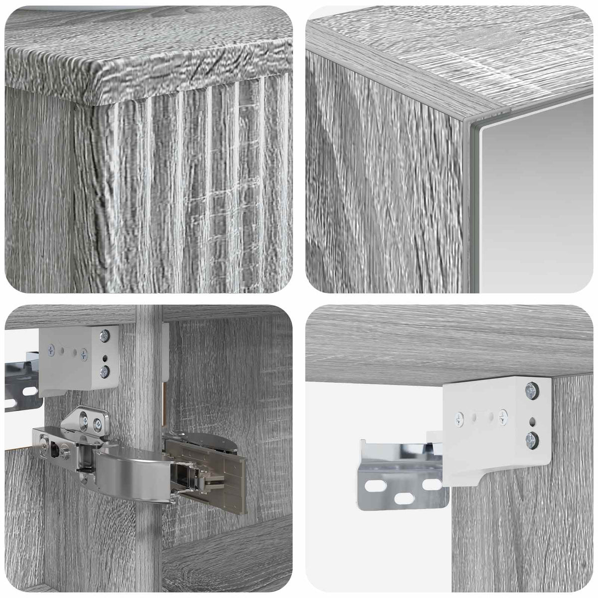 Bathroom Cabinet Set 4 pcs Grey Sonoma Engineered Wood
