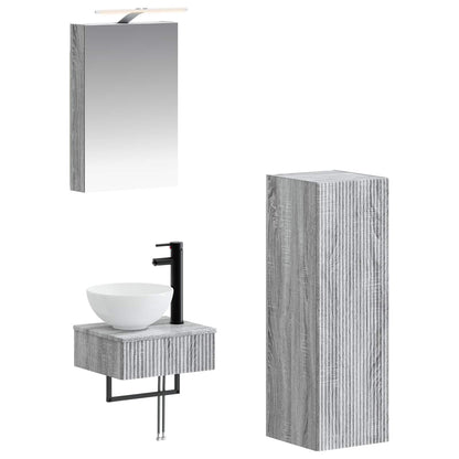 Bathroom Cabinet Set 4 pcs Grey Sonoma 40 x 10.5 x 60.5 cm