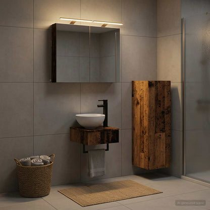 Bathroom Cabinet Set 4 pcs Old Wood Engineered Wood