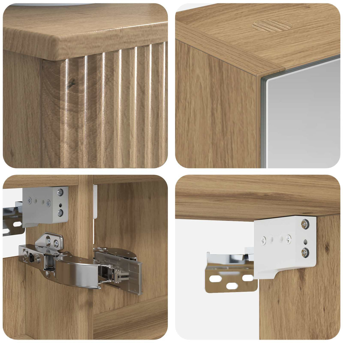 Bathroom Cabinet Set 4 pcs Artisan Oak Engineered Wood