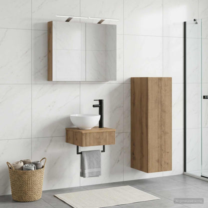 Bathroom Cabinet Set 4 pcs Artisan Oak Engineered Wood