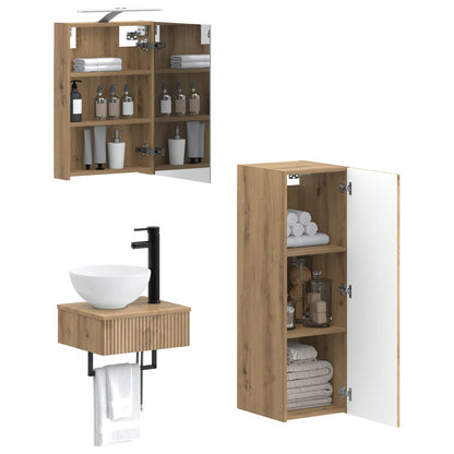Bathroom Cabinet Set 4 pcs Artisan Oak 40 x 10.5 x 60.5 cm