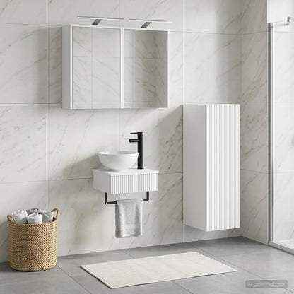 Bathroom Cabinet Set 4 pcs White Engineered Wood