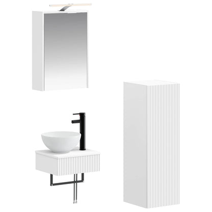 Bathroom Cabinet Set 4 pcs White 43 x 16 x 62.5 cm
