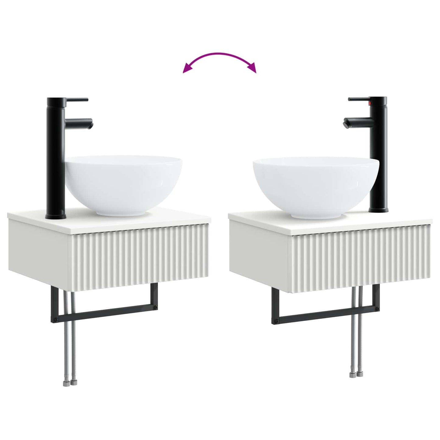Bathroom Cabinet Set 4 pcs White Engineered Wood