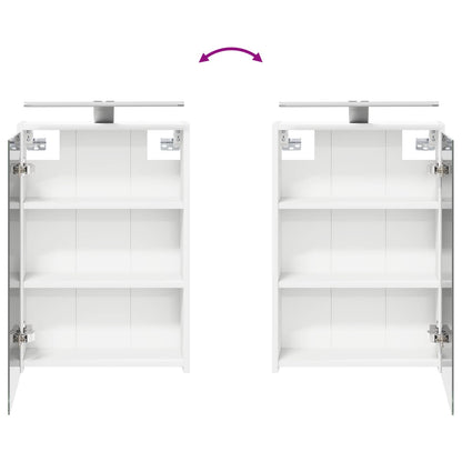 Bathroom Cabinet Set 4 pcs White Engineered Wood