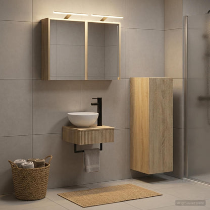 Bathroom Cabinet Set 4 pcs Sonoma Oak Engineered Wood