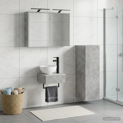Bathroom Cabinet Set 4 pcs Concrete Grey Engineered Wood