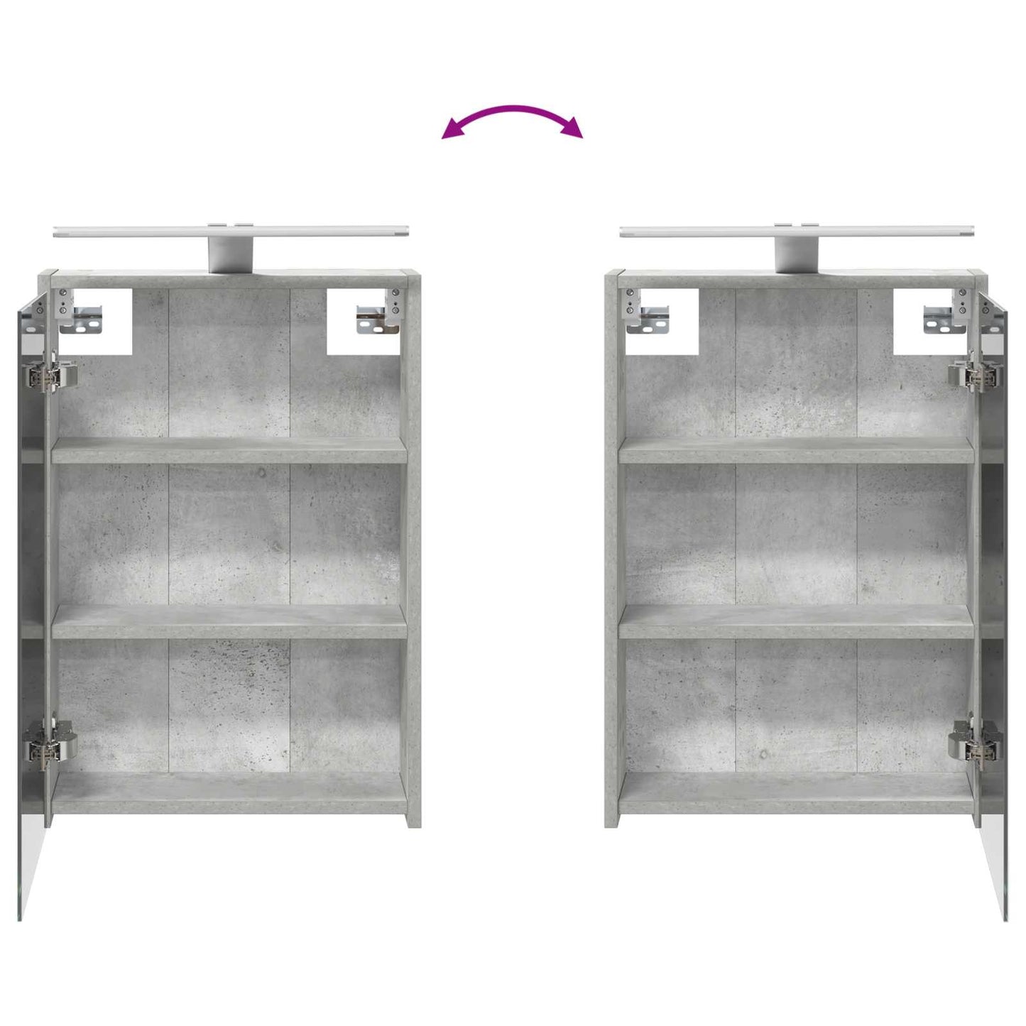 Bathroom Cabinet Set 4 pcs Concrete Grey Engineered Wood