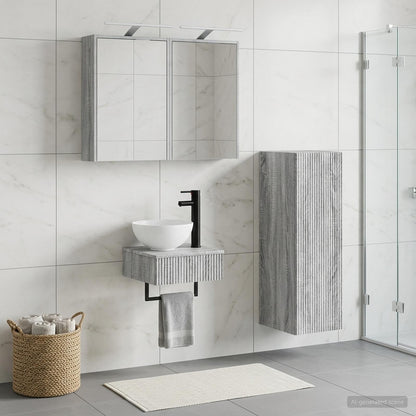 Bathroom Cabinet Set 4 pcs Grey Sonoma Engineered Wood