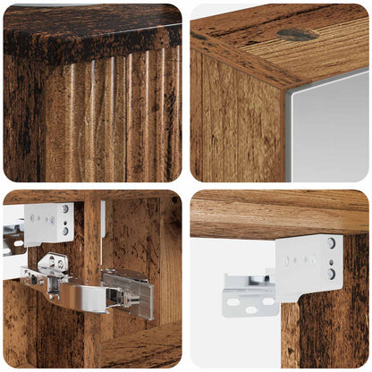 Bathroom Cabinet Set 4 pcs Old Wood Engineered Wood