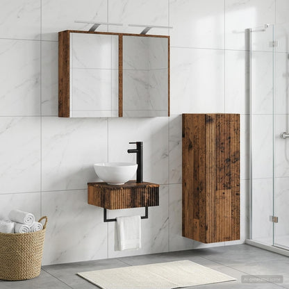 Bathroom Cabinet Set 4 pcs Old Wood Engineered Wood