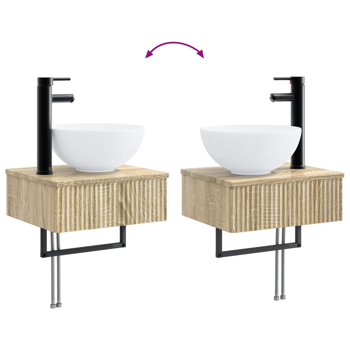 Bathroom Cabinet Set 4 pcs Sonoma Oak Engineered Wood