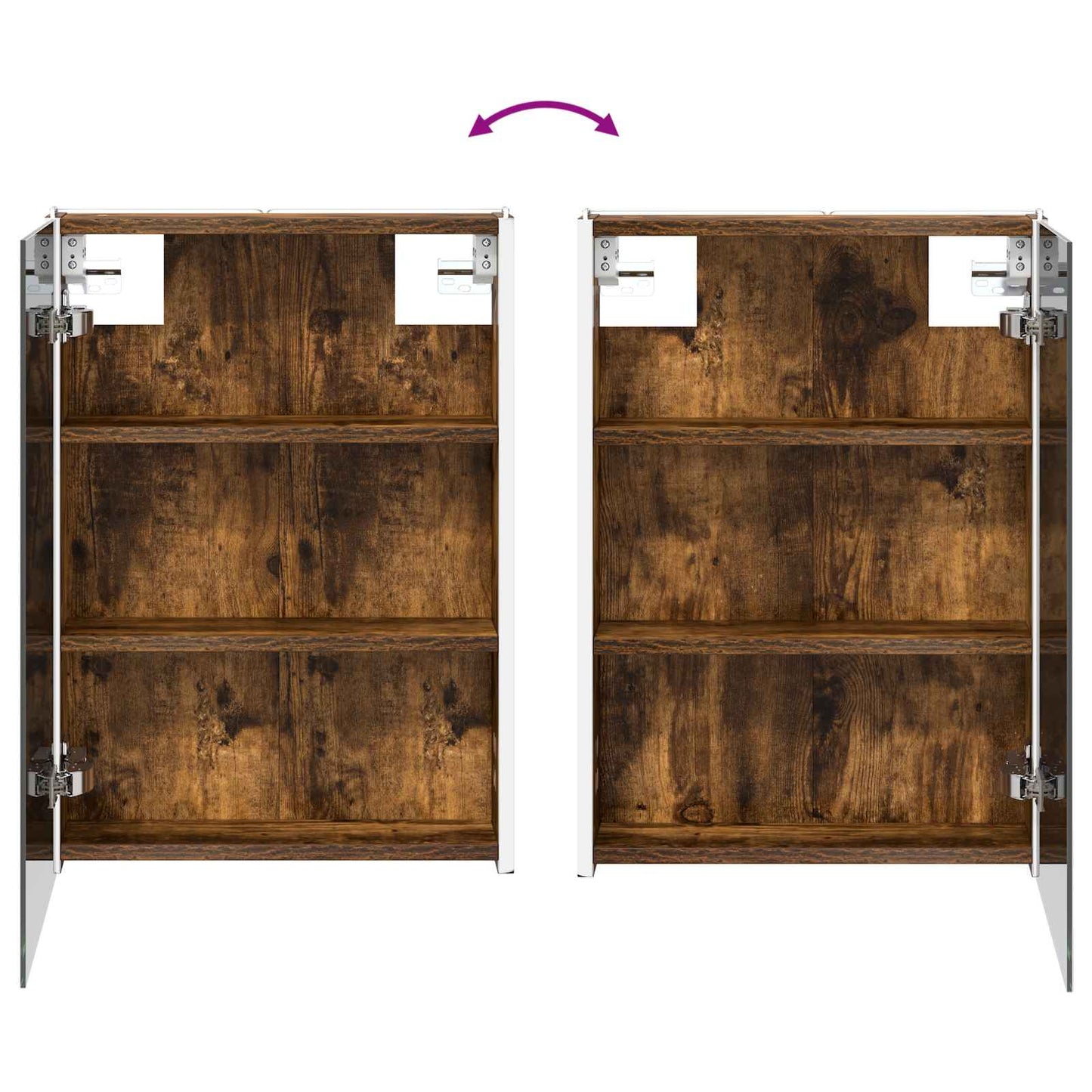 Bathroom Cabinet Set 4 pcs Smoked Oak Engineered Wood