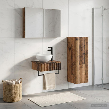 Bathroom Cabinet Set 4 pcs Old Wood Engineered Wood