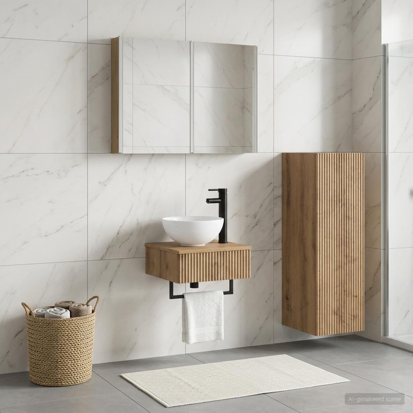 Bathroom Cabinet Set 4 pcs Artisan Oak Engineered Wood