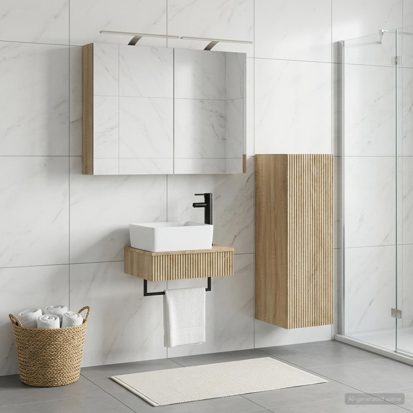 Bathroom Cabinet Set 4 pcs Sonoma Oak Engineered Wood