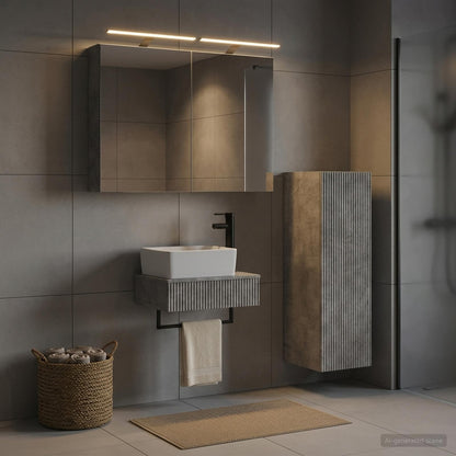 Bathroom Cabinet Set 4 pcs Concrete Grey Engineered Wood