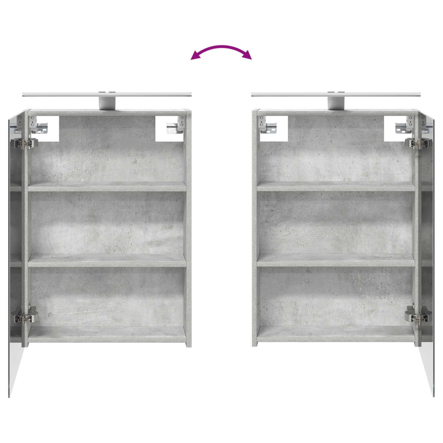 Bathroom Cabinet Set 4 pcs Concrete Grey Engineered Wood
