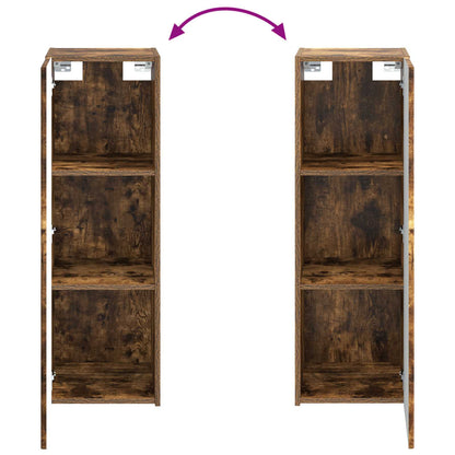 Bathroom Cabinet Set 4 pcs Smoked Oak Engineered Wood