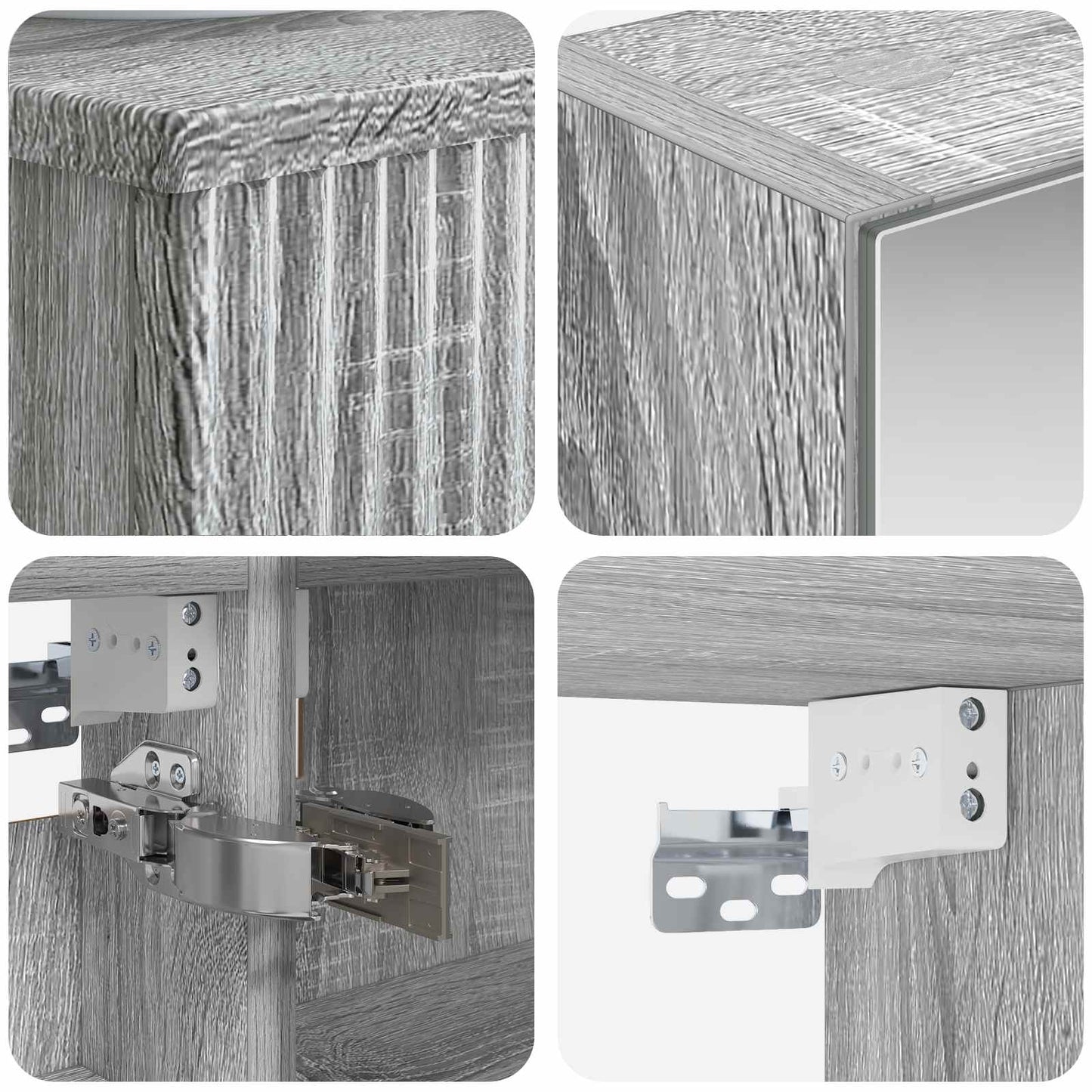 Bathroom Cabinet Set 4 pcs Grey Sonoma Engineered Wood