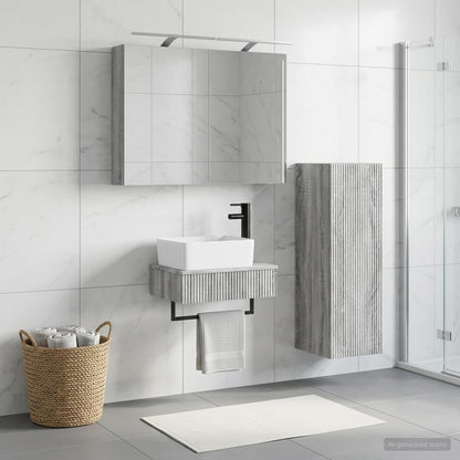 Bathroom Cabinet Set 4 pcs Grey Sonoma Engineered Wood
