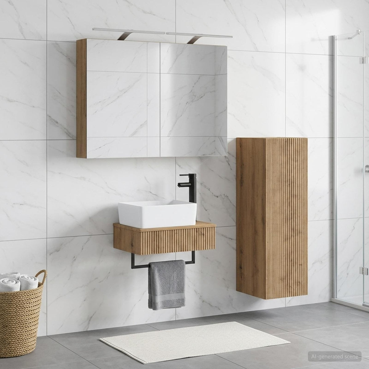 Bathroom Cabinet Set 4 pcs Artisan Oak Engineered Wood