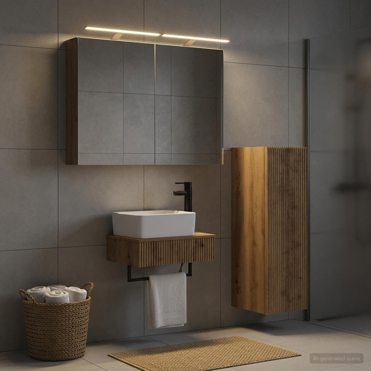 Bathroom Cabinet Set 4 pcs Artisan Oak Engineered Wood