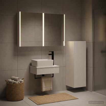 Bathroom Furniture Set 4 pcs White Engineered Wood and Glass