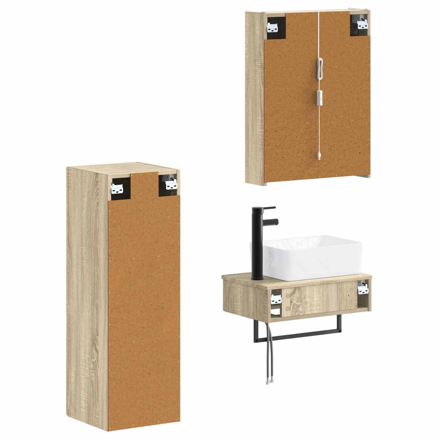 Bathroom Furniture Set 4 pcs Sonoma Oak