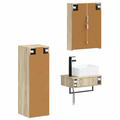 Bathroom Furniture Set 4 pcs Sonoma Oak