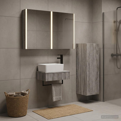 Bathroom Furniture Set 4 pcs Grey Sonoma