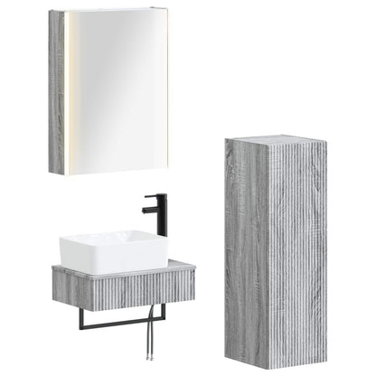 Bathroom Furniture Set 4 pcs Grey Sonoma