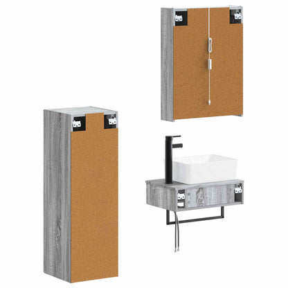 Bathroom Furniture Set 4 pcs Grey Sonoma