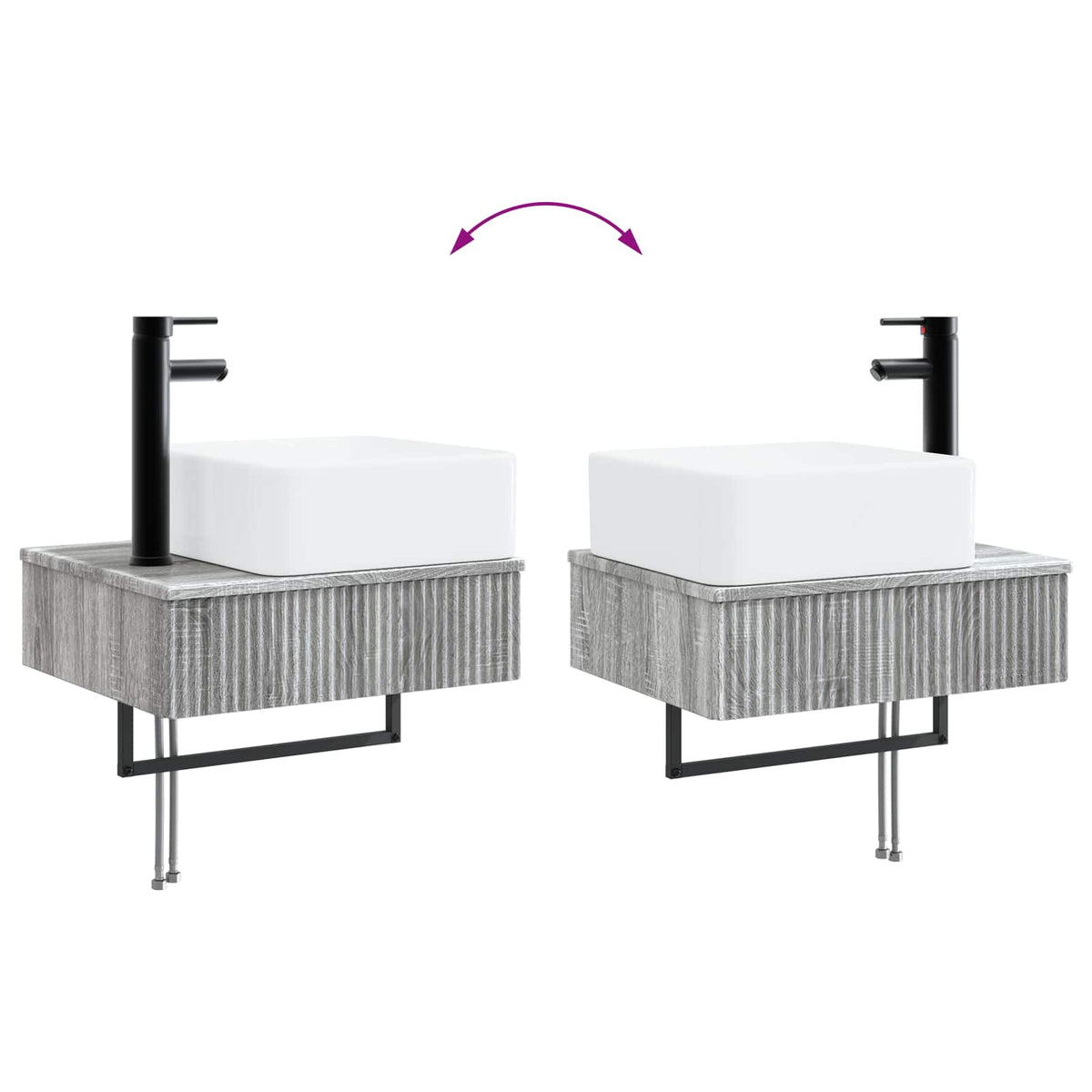 Bathroom Furniture Set 4 pcs Grey Sonoma