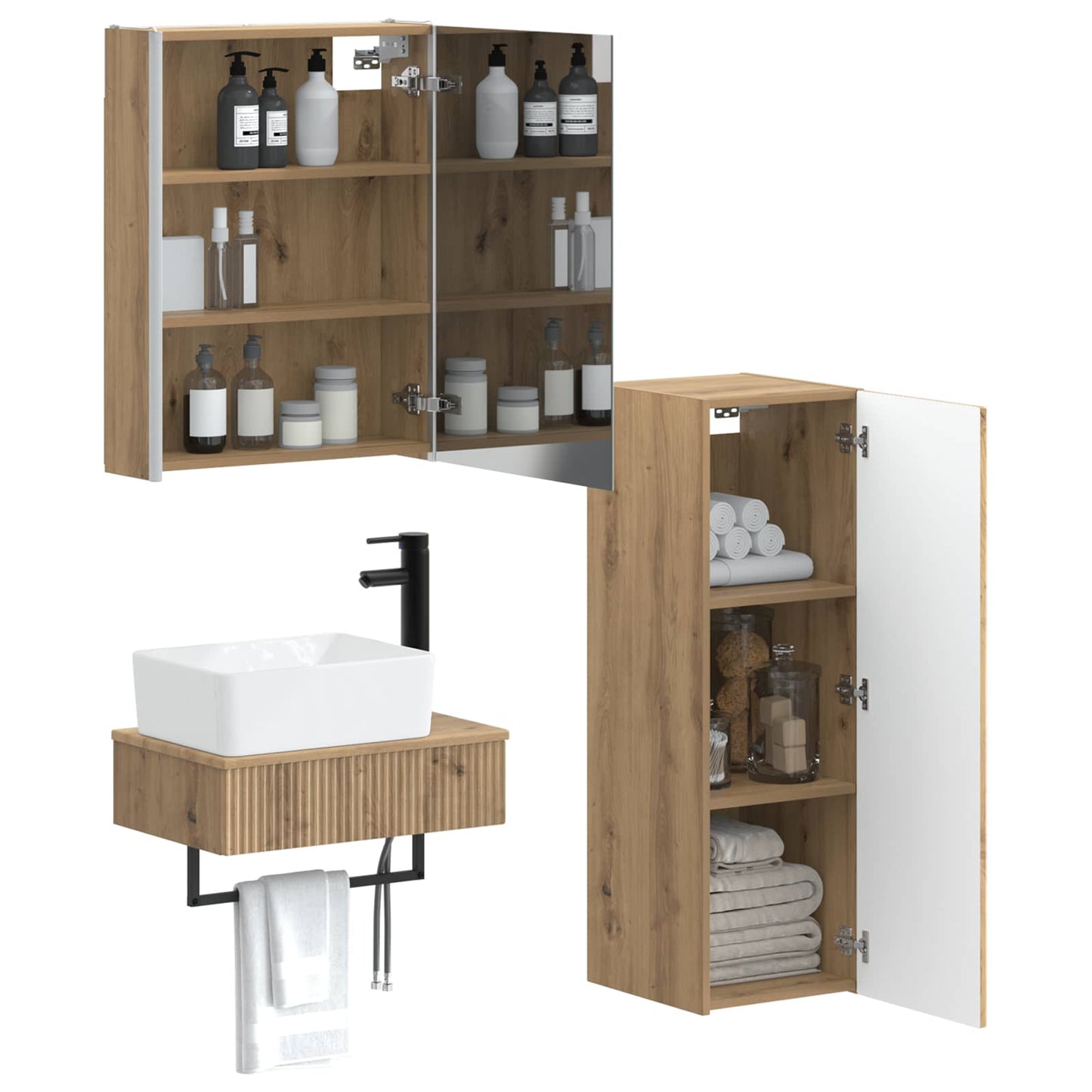 Bathroom Furniture Set 4 pcs Artisan Oak