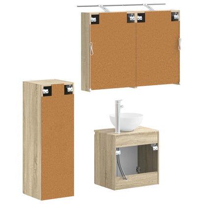 Bathroom Furniture Set 4 pcs Sonoma Oak
