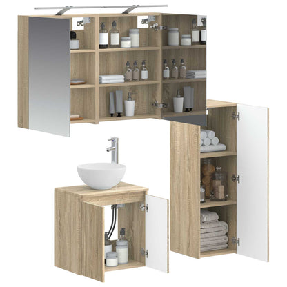 Bathroom Furniture Set 4 pcs Sonoma Oak