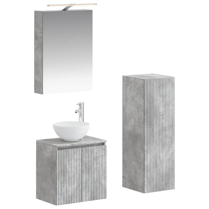 Bathroom Furniture Set 4 pcs Concrete Grey