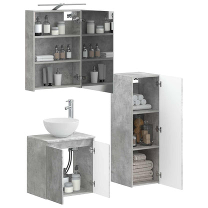 Bathroom Furniture Set 4 pcs Concrete Grey