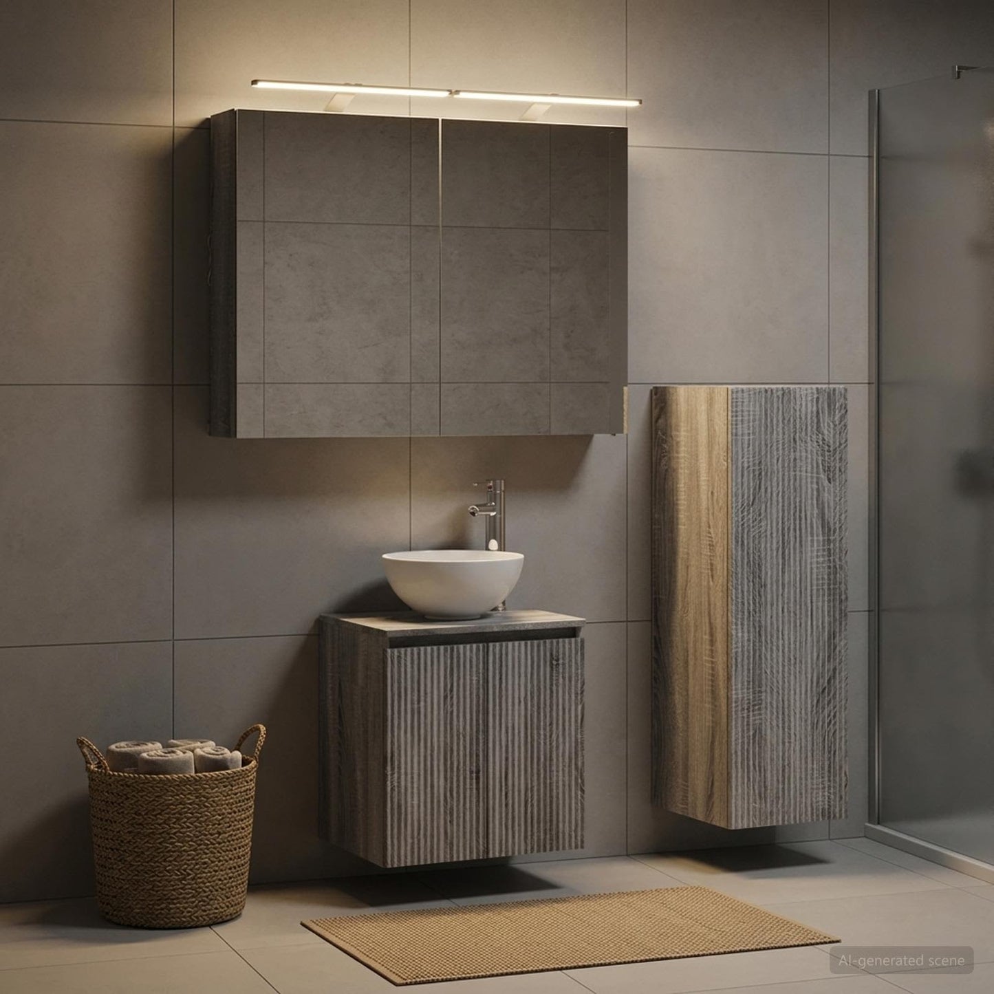 Bathroom Furniture Set 4 pcs Grey Sonoma