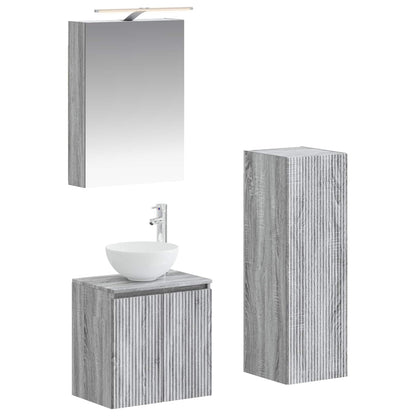 Bathroom Furniture Set 4 pcs Grey Sonoma