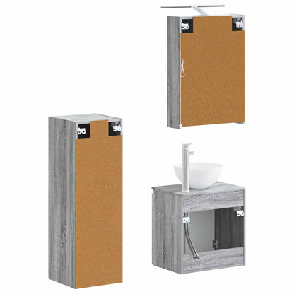 Bathroom Furniture Set 4 pcs Grey Sonoma
