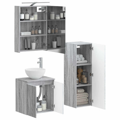 Bathroom Furniture Set 4 pcs Grey Sonoma