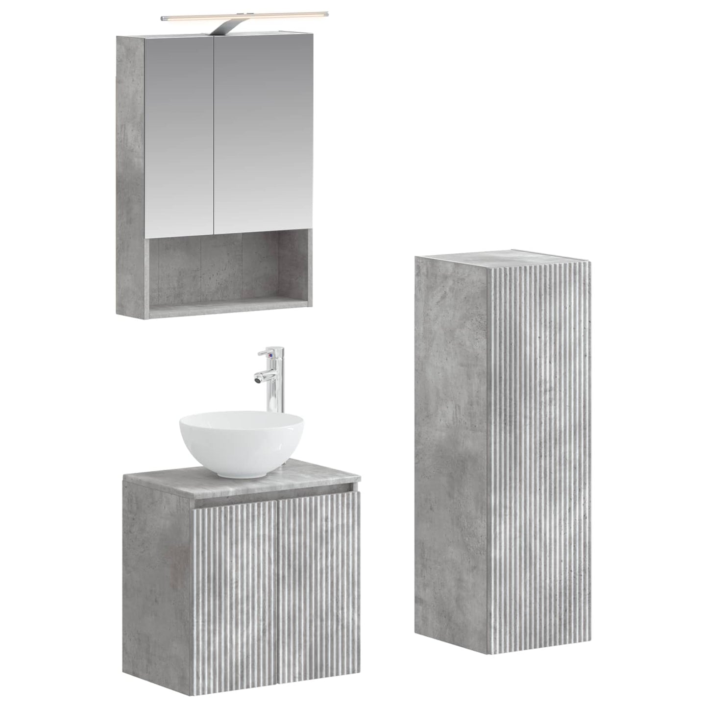 Bathroom Furniture Set 4 pcs Concrete Grey