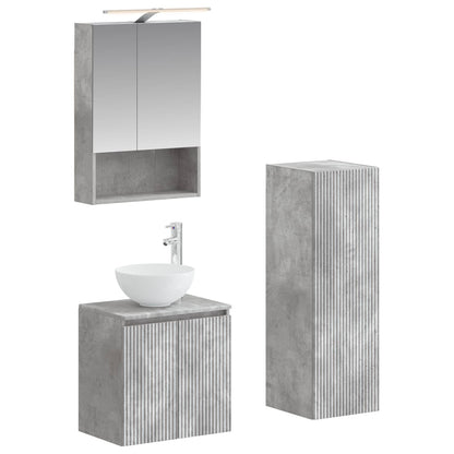Bathroom Furniture Set 4 pcs Concrete Grey