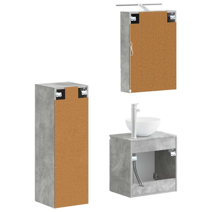 Bathroom Furniture Set 4 pcs Concrete Grey