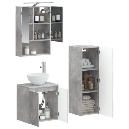 Bathroom Furniture Set 4 pcs Concrete Grey