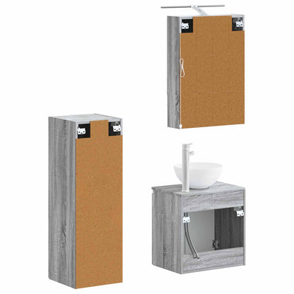 Bathroom Furniture Set 4 pcs Grey Sonoma